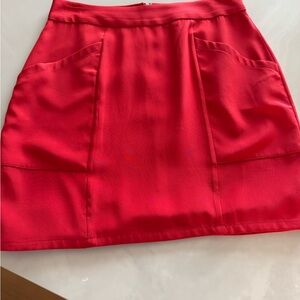 Fleur Du Mal Silk Red Mini Skirt